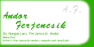 andor ferjencsik business card